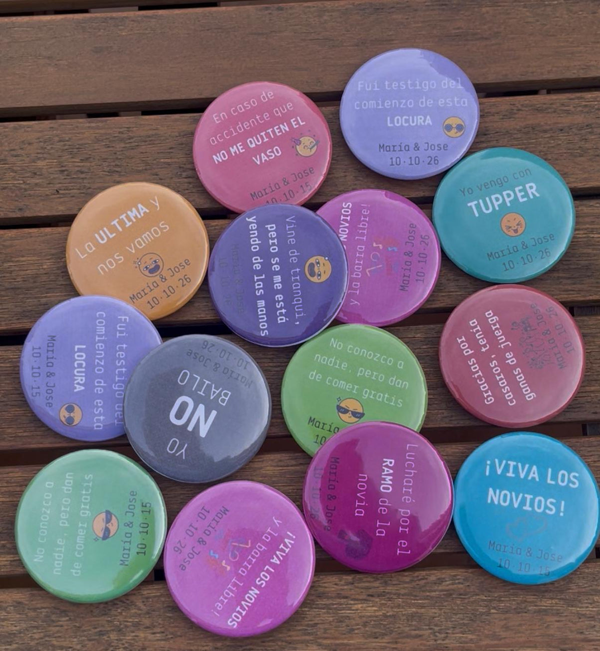 Chapas personalizadas para bodas